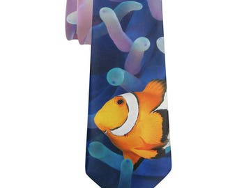 Clownfish Sea Anemone All Over Neck Tie