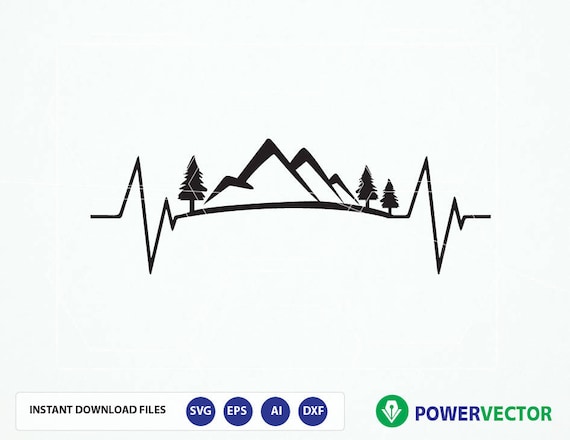 Download Svg EKG Heartbeat Mountain. Hiking Svg. Camping svg vacation