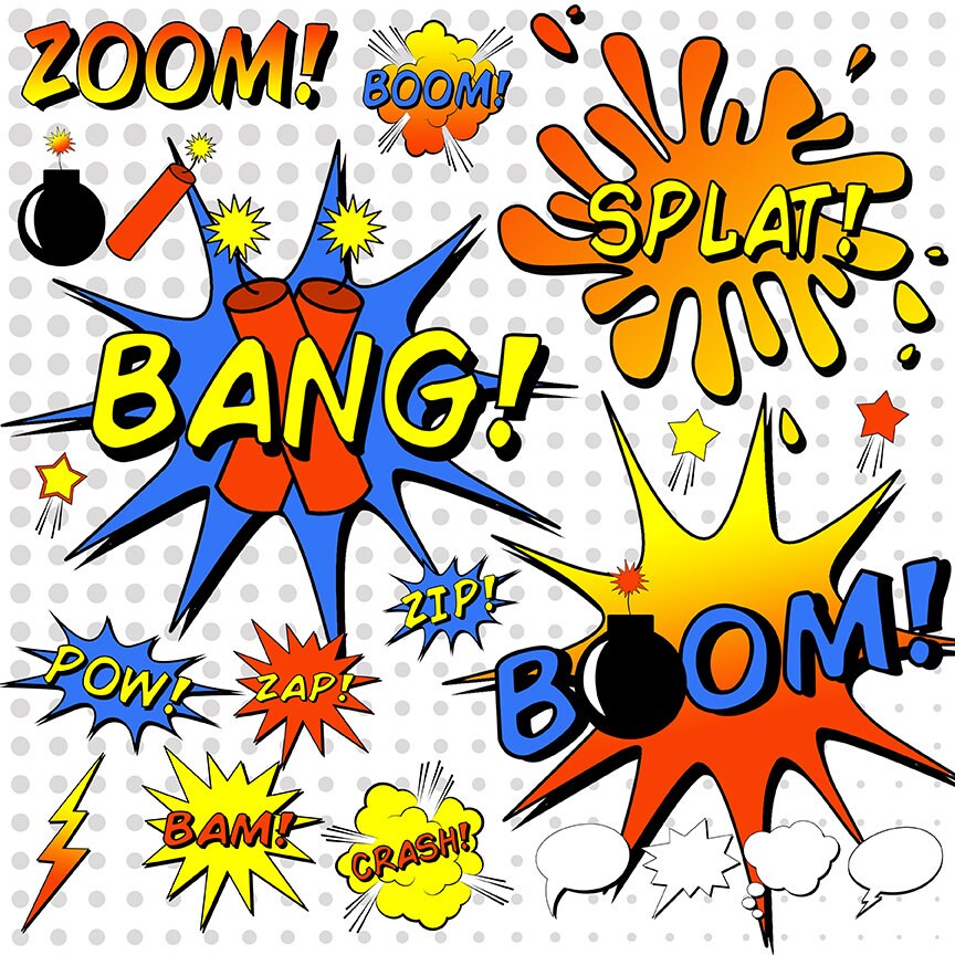 Superhelden-Clipart Comic-Buch-Clipart Comic Book Wort
