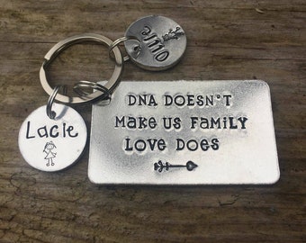 Personalised step mum step dad keychain