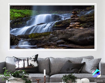XL Art Print Poster Photo Paper cascade creek river rocks stream waterfall relax Wall Decor (frame is not included)(N1828) FREE Shipping USA