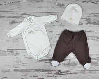 Custom Organic Baby Set, Custom Print, Gift Option, Baby Take Home Outfit, 1st Outfit, Going Home Outfit, Stylish Baby Clothes