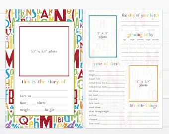 ABC Theme Baby's First Year Memory "Book"