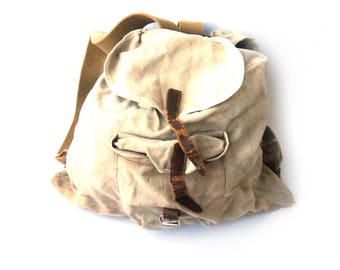 Vintage Military Backpack, Canvas Backpack, Vintage Bag, Mens Backpack, Rucksack Backpack, Russian Army Backpack, Army Bag, Travel Backpack
