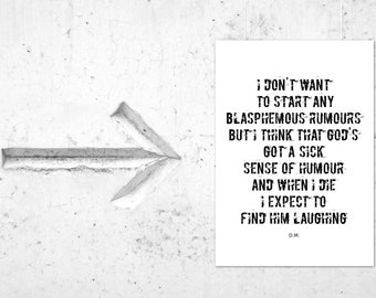 Blasphemous rumors - Depeche Mode lyric typography
