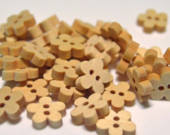 Flower buttons, Flower shaped wooden buttons - WB011