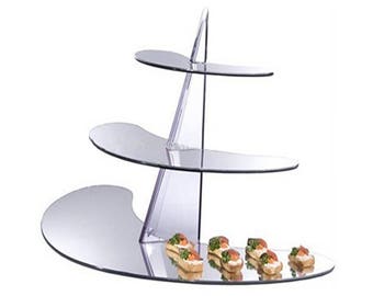Acrylic Display Rack/Stand - 3 Tiered Mirrored Shelf