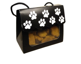 Paw-rrific Dog Treats - Gourmet Window Gift Tote Gift Box- - Gourmet Dog Treats Vegetarian All Natural - Shorty's Gourmet Treats