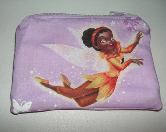 Tinkerbell Friends Iridessa fairy fairies handmade fabric coin change purse