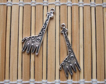 2 silver giraffe charms