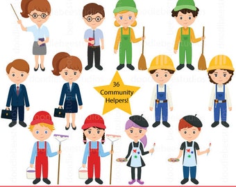 Community Helpers Clipart, Community Clipart,Career Day Clipart,Career Clip Art, Occupation Clipart, Jobs Clipart, Helpers Clipart