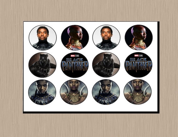 Black Panther Cupcake Toppers Instant Download Black