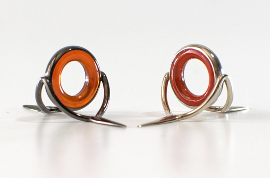 Red agate stripping guides for fly rods