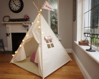 Teepee, Child Tipi tent, Plain teepee, large teepee, Indoor Play Tent. All poles included. Taytum and Oakley Simplicity Tepee