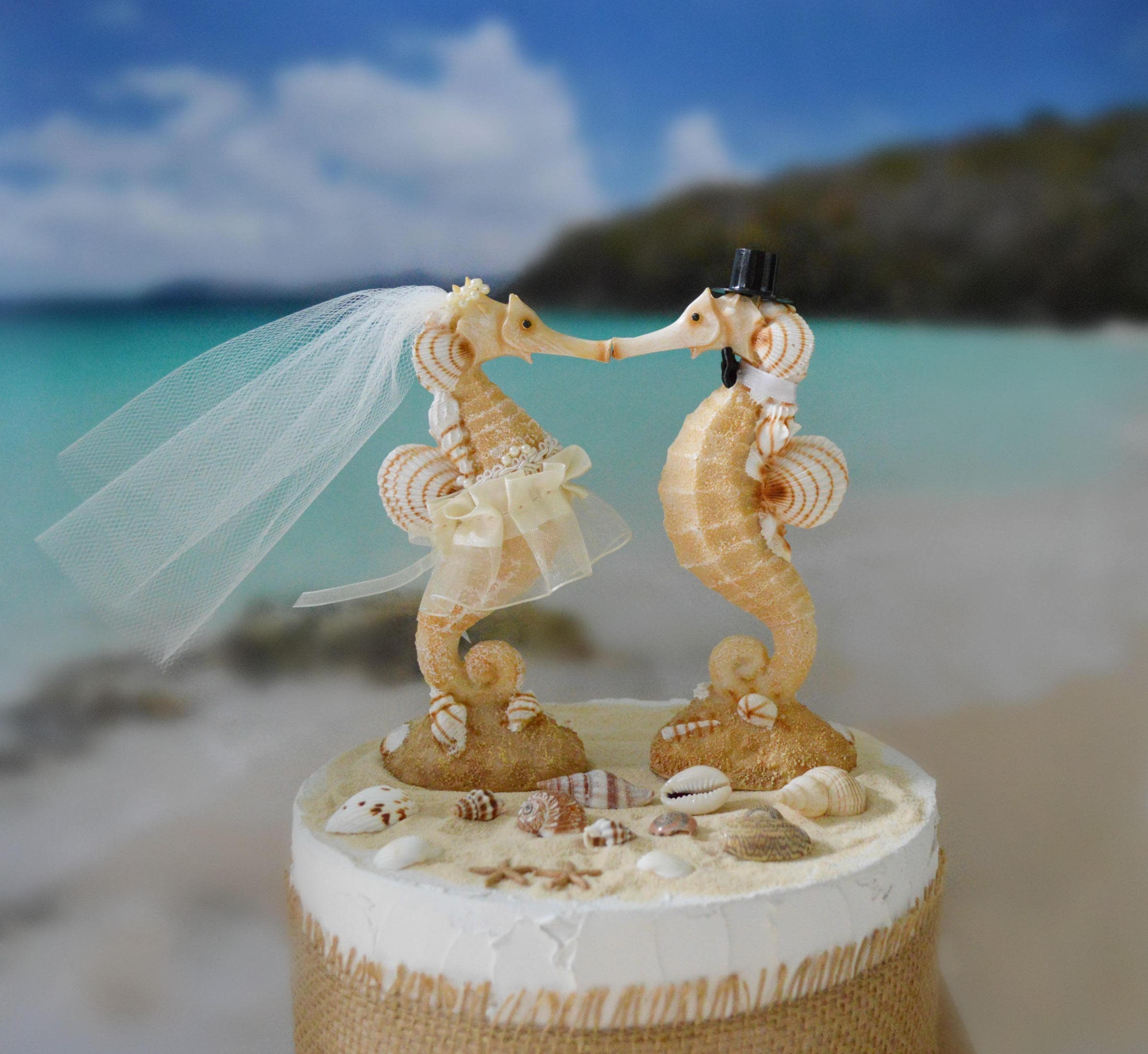 Kissing Seahorse Wedding Cake Topper Kissing Seahorse Wedding Cake Topper