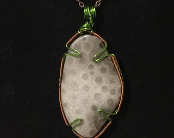 Abstract Petoskey Stone Pendant