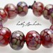 Sangria & Pink Lampwork Beads, Red Frit Beads, Pink Frit Beads, Red Lampwork Beads, Red Glass Beads, Red Lampwork, Kathys Bead Shop