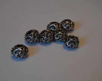 Silver Bali Beads!!! 14x10 mm