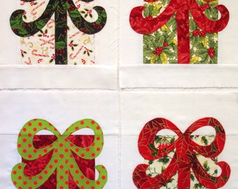 Christmas Presents Appliqued Quilt Blocks