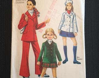 Simplicity 8480 Vintage 1969 Girls Pant Suit Pattern size 7-14