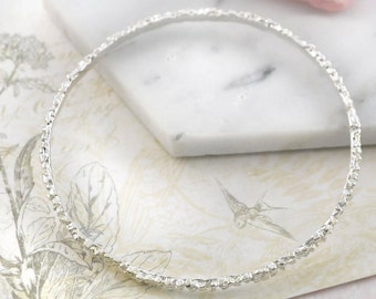 Sterling Silver Bangle - Stacking Bangle Bracelet - Simple Bracelet - Minimalist Bangle - Textured Bangle - Gold Bangle - Thin Silver Bangle