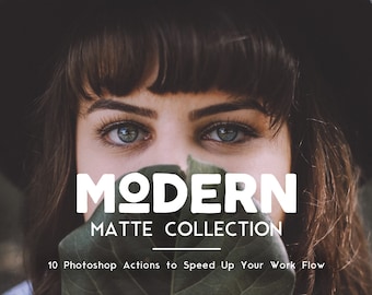Matte Photoshop Actions - 10 Matte Actions, Matte Photo Editing Bundle, Matte Actions Bundle, Hazy Action, Portrait Action, Actions Download