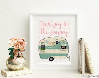 Joy in the Journey print, retro camper print, retro camper, camper printable, camper print, camper wall art, wall art, INSTANT DOWNLOAD