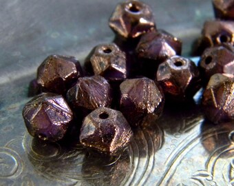 Mulberry Magic (20) -Czech Glass English Cut Rounds 8mm