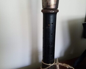 Vintage wood spindle candle holder