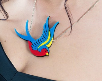 "5000 Miles" swallow necklace