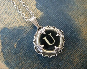 Typewriter Key Jewelry - Typewriter Charm - Letter U