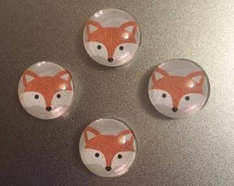 Fox magnets, set of 4