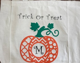 Trick or Treat bag, Trick or Treat candy bag, Pumpkin Bag, Personalized Trick or Treat bag, Halloween Candy Bag,