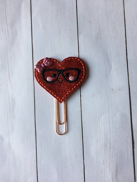 Geeky Glitter Heart planner Clip/Planner Clip/Bookmark. Heart Planner Clip. Love Planner Clip. Valentine Planner Clip. Geeky Planner Clip