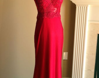 Red lace dress, lace bridesmaid dress, red bridesmaid dress, lace prom dress, red prom dress