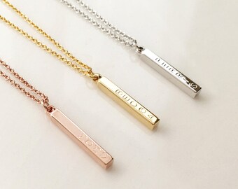 Dainty Necklace, Christmas Gifts Rose Gold Pendant Necklace Flower Girl Gift Bridal Party Gift - D4BN