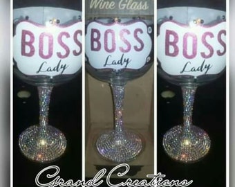 Swarovski crystal rhinestone wine glass