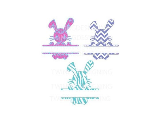 Download Split bunny easter bunny name bunny Easter SVG PNG DXF digital