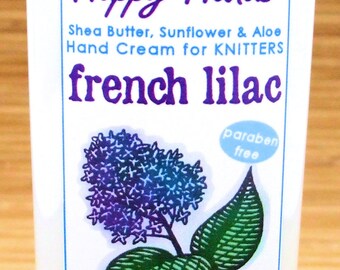 Scented Shea Butter Hand Lotion - French Lilac Floral Fragrance - Hand Cream for Knitters Happy Hands Knitting