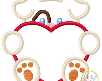 Valentines Peeker - Boy Puppy with Heart - custom Valentine shirt 5