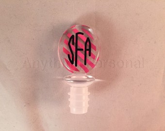 Acrylic Wine Stopper, Striped Wine Stopper, Monogrammed Wine, Personalized Gift, Monogrammed Gift, Wine Stopper, Wine Accessory, Bridal Gift