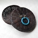 Chinese Sewing Basket 1930s Blue Glass Ring 7" Wicker Asian Decor Sewing Notions Container Needlecraft Button Storage Mother's Day Gift