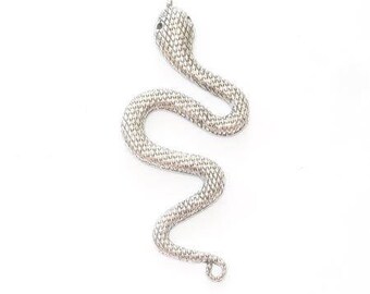 Antique silver snake pendant