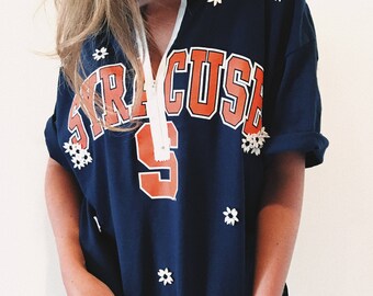 ANY SCHOOL** College Daisy Quarter Zip Up Tailgate T-Shirt