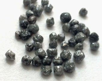 WHOLESALE 50 Pcs Black Diamonds, Black Rough Diamond, Natural Black Raw Diamond, Uncut Diamond, Conflict Free 3-5mm