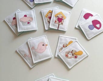 Heart Memory card Game kids. Memory game.