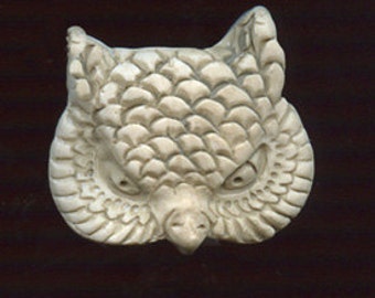 Polymer Undrilled OWL Face Cab Faux Marble OWL 1