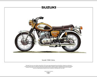SUZUKI T500 COBRA - Motorcycle Fine Art Print - 500cc twin - Japanese motorbike