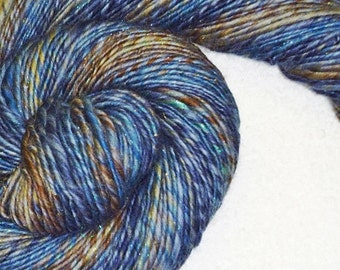 Indigo's Blues Handspun Yarn - 178 yards - Single Ply - Knit - Crochet - Weave - Mixed Media - Fiber Art - Textile Arts - Lana