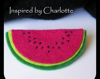 watermelon slice brooch in felt